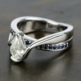 thumbnail image 2 of Blue Jewel 1.9 Ct VVS1/D Pear Cut Lab Created Simulated Diamond Ring - 14K White Gold Plated Wedding Anniversary Ring - Bypass and Split Shank Diamond Ring for Women's - Gorgeous Anniversary Gifts, 2 of 7