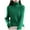 BH29 Green, variant on Women Turtleneck Sweater Knitted Solid Color Long Sleeve Comfort Thick Loose Autumn Winter Pullover Beige Size 2Xl