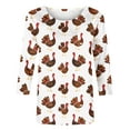 thumbnail image 5 of VKOYWKM Thanksgiving Shirt for Women 3/4 Length Sleeve Womens Tops Thanksgiving Turkey Graphic T Shirts Crew Neck Loose Fit Holiday Family Party Blouses Fall Top, 5 of 5