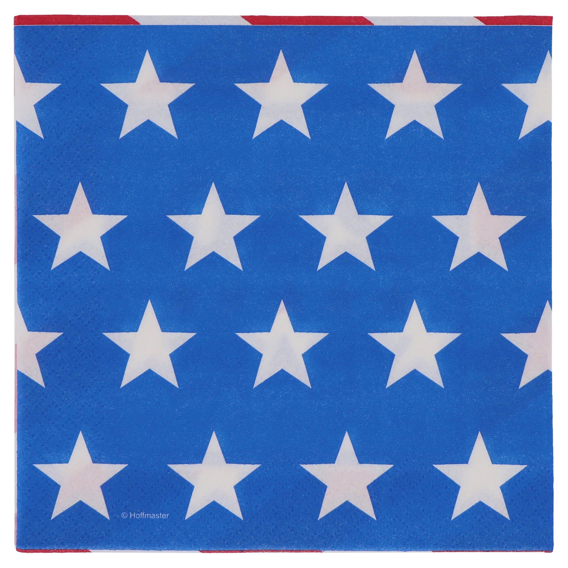 Way to Celebrate Patriotic Lunch Napkins, 6.5" x 6.5", Red, White & Blue, 24 Count
