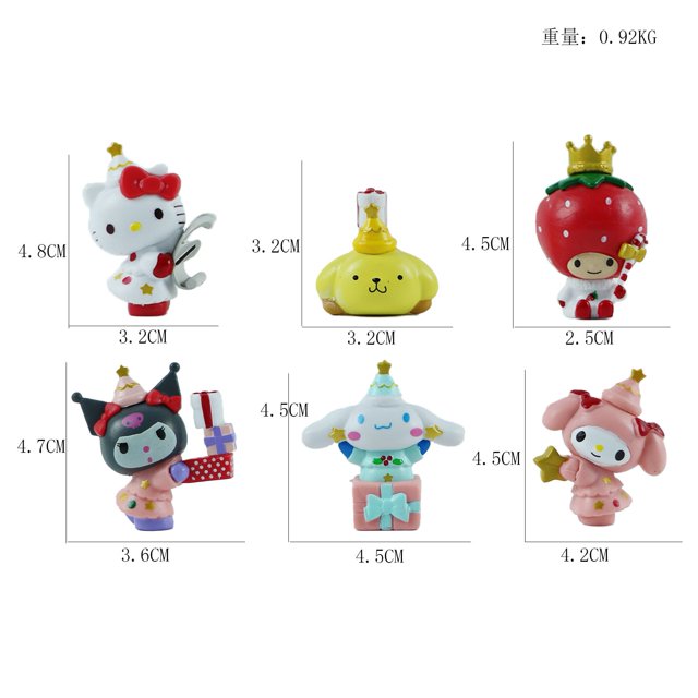 Conjunto de figuras Kawaii Mini Sanrio, Hello Kitty, Kuromi, dibujos animados, My Melody, Pom, Purin, Pvc, Anime, modelo para decoración de tartas, regalo