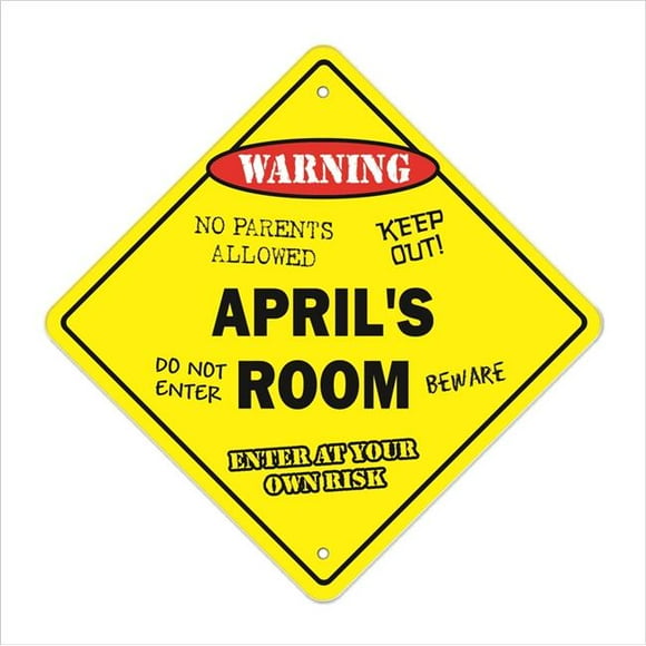 SignMission X-Aprils Room 12 x 12 in. Crossing Zone Xing Room Sign - Aprils
