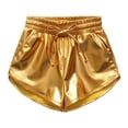 thumbnail image 2 of KVPLBQFD Faux Leather Metallic Shorts for Girls Shiny Dance Outfits Atletic Shorts Kids Trendy Cheerleader Gymnastics Shorts Summer Casual Clothes, 2 of 4