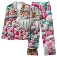 thumbnail image 2 of Tnhcen Festive Winter Women's 2-Piece Pajamas Button-Up Lapel Long Sleeve Set with Christmas Prints Casual Nightwear Lounge Home Clothes S-2XL, 2 of 5
