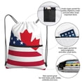 thumbnail image 3 of Rocae USA Canada Flag for Drawstring zipper Backpack Gym Backpack Bag for Men and Women, 3 of 6