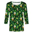 thumbnail image 5 of St Patricks Day Shirt for Women, Ladies Tops and Blouses 3/4 Sleeve, Round Neck Tee Shirts Ladies' 3/4 Sleeved Round Neck T Shirt St. Patrick's Day Printed Tops Shirts, 5 of 5