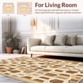 thumbnail image 2 of ODIKA 4'x6' Machine Washable Non-Slip Area Rug, Modern Round Abstract Interlocking Design High Traffic Rug, Beige, 247895, 2 of 7