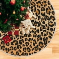thumbnail image 5 of FMSHPON Leopard Print Xmas Christmas Tree Skirt Stand Mat for Holiday Party Decoration Indoor Outdoor 36 inches, 5 of 6