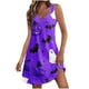 thumbnail image 1 of Vestido de Verano para las Mujeres Impresión de la Moda Bolsillo sin Mangas Cuello en V, Vestido Casual para la Playa Y Diario, 1 of 5