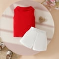 thumbnail image 4 of TOOYOU Girls Summer Outfit Sets Toddler Sleeveless Ribbed Vest T Shirt Tops Floral Shorts Outfits Girls Casual Outfit Sets For School Size 12 -18 Months Red, 4 of 4