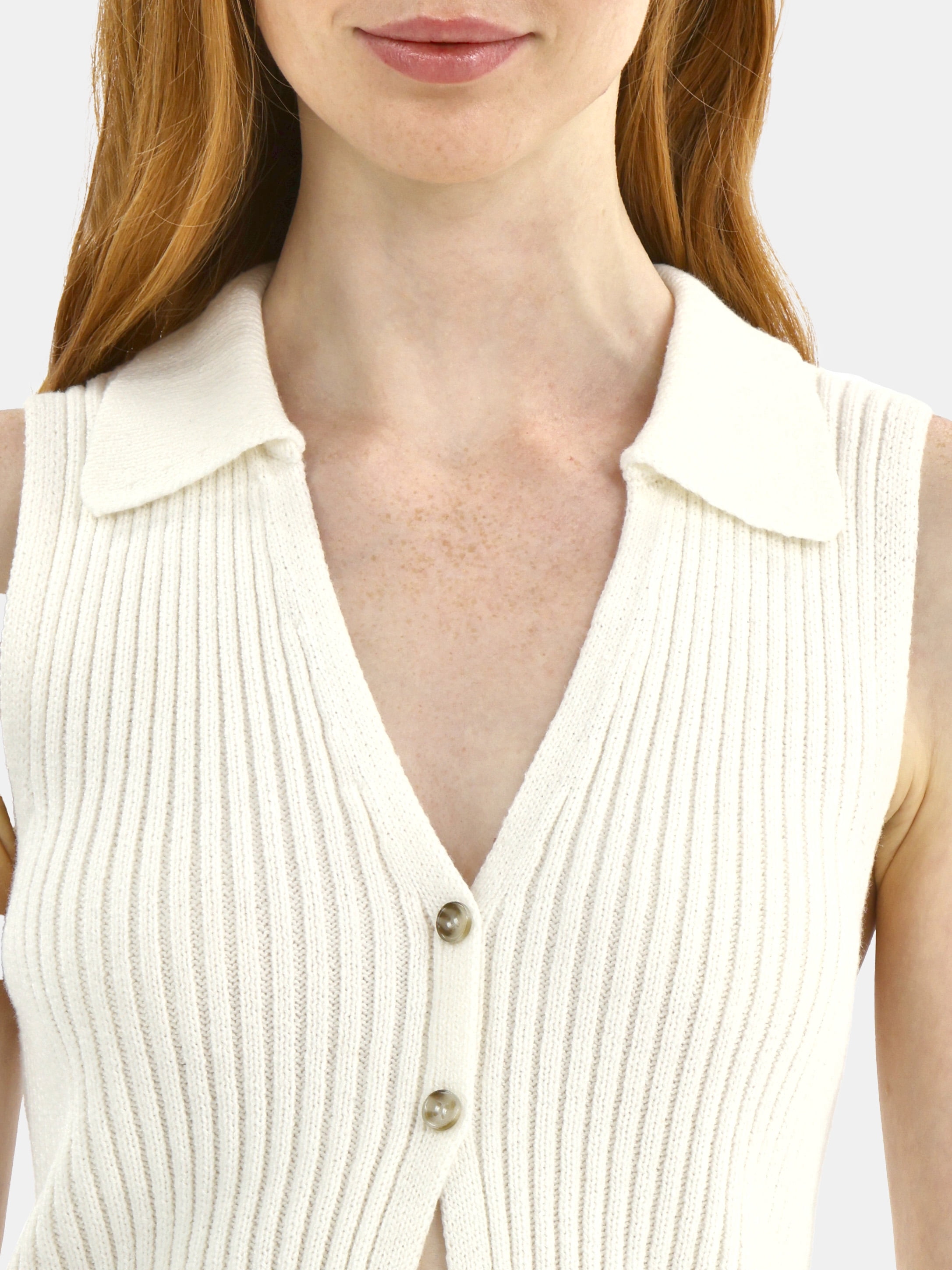 No Boundaries Button-Front Sweater Vest Top, Women's