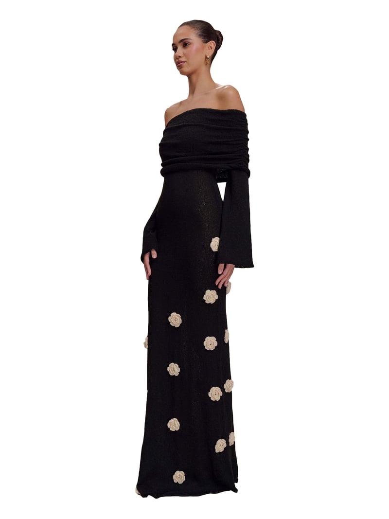 french inspired formal dresses EKE Elegant French-Inspired Evening Dress, Sexy & Graceful for Wedding & Party, Women's, Black