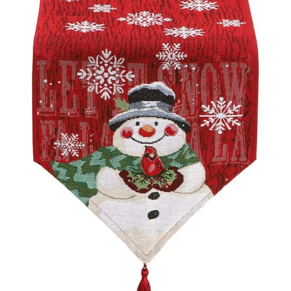Christmas Table Runner – Holiday Table Runners for Dining Room, Cardinal Snowflake Snowman Table Runner for Christmas Table Decorations
