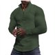 thumbnail image 2 of Blusa y camisa de manga larga con cuello alto para hombre, moda de color liso, media cremallera, blusa de manga larga con cuello alto, blusa de poliéster para hombre, 2 of 9