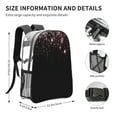 thumbnail image 4 of Honeii Sparkling Pink Night Sky Print Clear Backpack Heavy Duty Transparent Bag 17" See Through BookBag for Women Men Adults Work Festival Sports Travel, 4 of 7