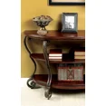 thumbnail image 2 of Sofa Table Traditional Style Brown Cherry Ornate Design Open Shelf wood 1pc Sofa Table Living Room, 2 of 9
