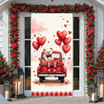 thumbnail image 6 of Teddy Bear Design Valentine's Day Banner Red Truck Romantic Backdrop Rose Flowers Heart Balloons Love Display for Valentine's Day Party Romantic Date Anniversary Celebration, 6 of 9