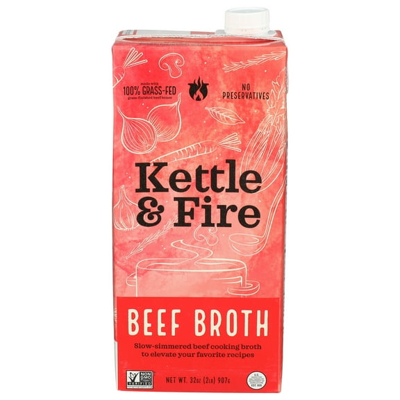 (Pack of 8) Kettle and Fire Beef Cooking Broth 32 Oz