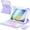 Purple Mouse, variant on 7 Rainbow Backlight Rechargeable Detachable Keyboard Kit with Silent Wireless Mouse, 360 Swivel Adjustable Stand Case with Pencil Storage for iPad 7/8/9 10.2 inch, iPad Air 3 / Pro 10.5,Purple