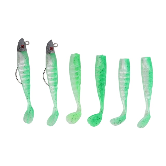 Caja de Señuelos de Pesca Suave Swimbait de Simulación YUNYI BRAND Verde Guisante