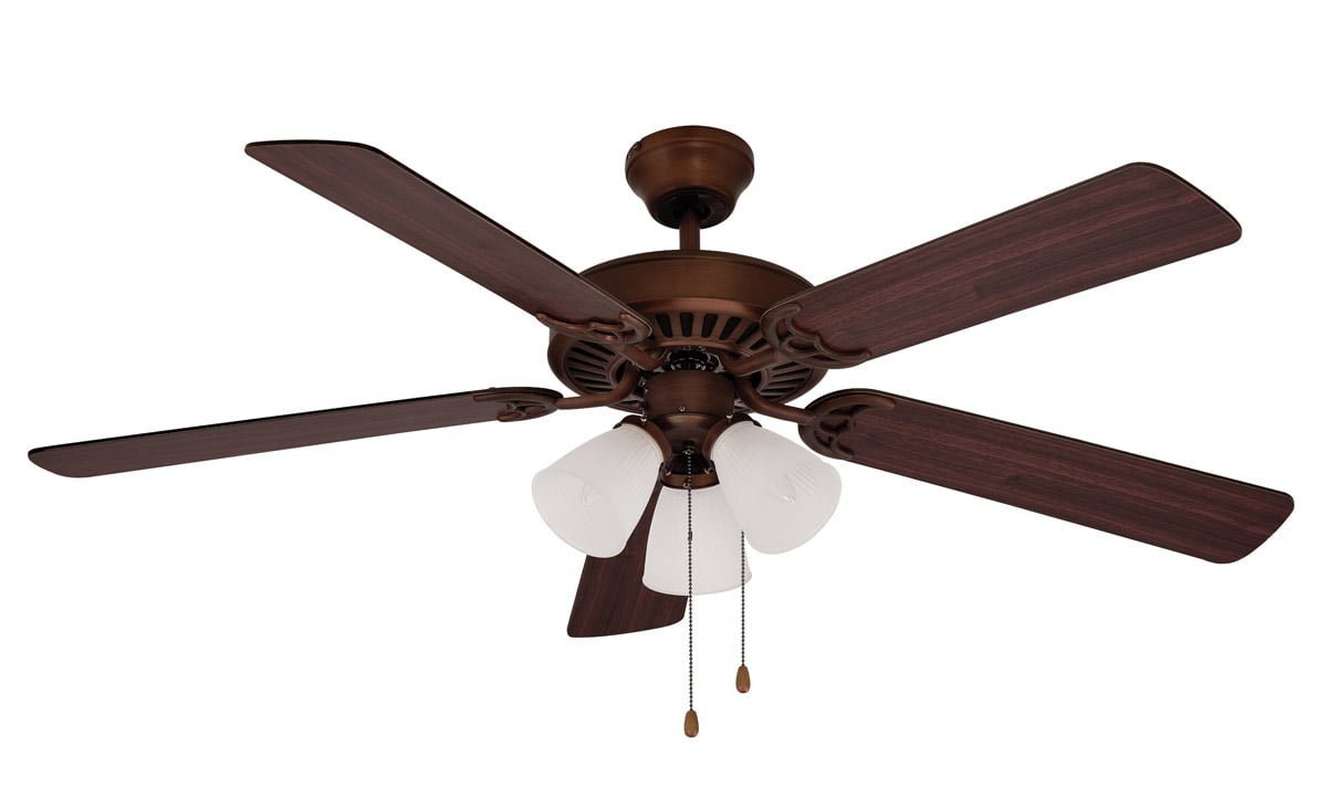 Indoor Oil Rubbed Bronze Ceiling Fan with Light Kit PARTS Clarkston 44 in 
