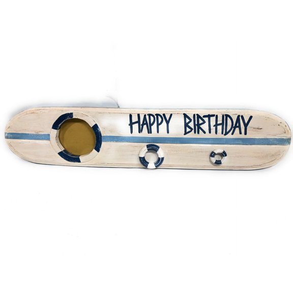 Happy Birthday Nautical Sign w/ Built-In Photo frame 40" | #snd25017100
