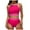 Red, variant on S|opiago Women Sports Bra Bikini Color Block Bathing Suit Scoop Neck Swimsuit Athletic Crop Top for Teen Girls Hot Pink,L