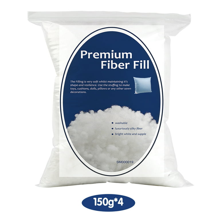 Jupean Polyester Fiber Fill, Premium Fiber Fill Stuffing, High Resilience Fill Fiber for Stuffed Animal Crafts, 600g/21oz, White