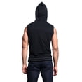 thumbnail image 2 of G-Style Men's Lightweight Athletic Casual Sleeveless Contrast Zipper Hoodie TH890 - Black/Charcoal - 2XL, 2 of 3