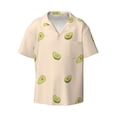 thumbnail image 5 of PAYOHTO Avocado Beige Mens Hawaiian Casual Short-sleeved Shirt Tropical Summer Beach Button Down Shirts, 5 of 7