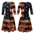 thumbnail image 6 of BOMYJESK Women's 250th Anniversary USA Flag Floral Maxi Dresses 4th Of July Summer Dresses Independence Day Art Print Beach Long Dresses Casual American Flag Floral Resort Wear Red 2XL, 6 of 7