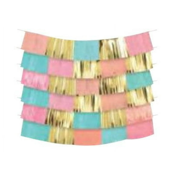 Amscan Party Fringe Banner Pastel/Gold 9/Pack (242200.90)