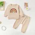 thumbnail image 2 of HCNTES Toddler Clothes for Baby Girls Cute Strawberry Long Sleeve Sweatshirt Pants Girls Warm Fall Winter Outfits Set(Beige,18-24 Months), 2 of 9