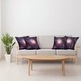 thumbnail image 4 of Ambesonne Galaxy Throw Pillow Cover 4 Pack, Cloudy Space Cosmos, 18", Black Purple, 4 of 6