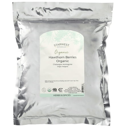 Starwest Botanicals Organic Hawthorn Berries Whole 1 lbs Bulk