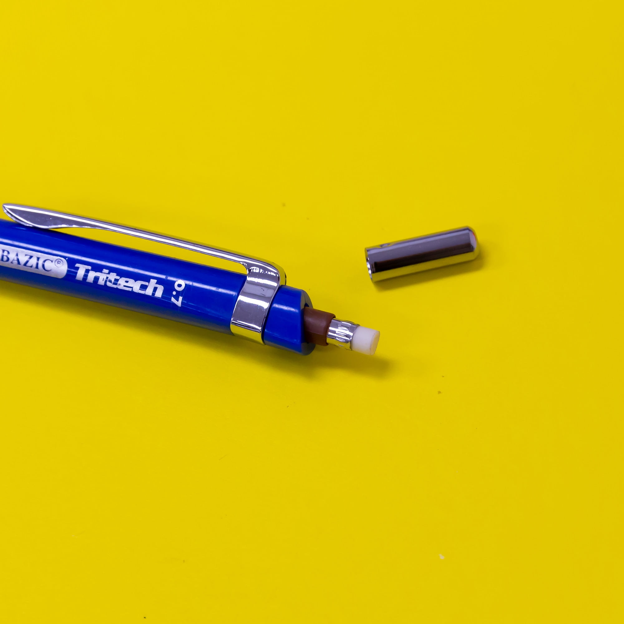 BAZIC Tritech Mechanical Pencil 0.7mm w/ Refill 2B Ceramic Lead, 24-Pack