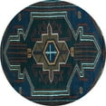 thumbnail image 1 of Ahgly Company Indoor Round Persian Light Blue Traditional Area Rugs, 5' Round, 1 of 4