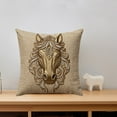 thumbnail image 6 of Horse Head Pillow Cover, Equestrian Decorative Cushion Case, Polyester with Embroidery-like Texture, Durable Premium Fabric, Hidden Zipper, Ideal for Sofa, Bed & Home Decor, 6 of 6