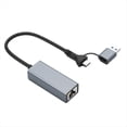 thumbnail image 1 of Adaptador Ethernet Gigabit de 1000 M, USB 3.0 Tipo C A RJ45, Estación de Acoplamiento para Juegos Gigabit Ethernet de 1000 Mbps Sin Controlador., 1 of 5