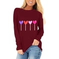 thumbnail image 5 of Aloohaidyvio Valentine Shirts for Women Long Sleeve Heart Graphic T Shirt Valentine Day Shirts Tee Tops, 5 of 5