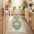 thumbnail image 4 of 2'x6' Runner Rug,Modern Faux Wool Washable Rugs Runner for Hallway Non-Slip Long Kitchen Rug, Vintage Low Pile Indoor Carpet for Porch Laundry Entryway Entrance, 4 of 7