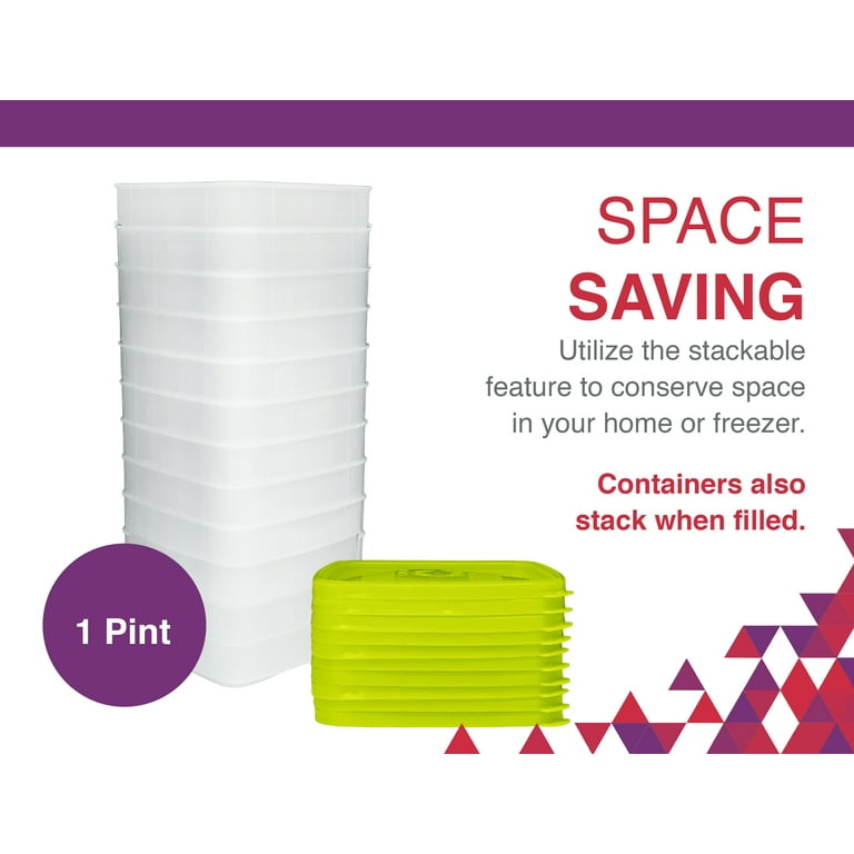 Arrow Storage Containers for Freezer, 1 1/2 Pint - 4 count