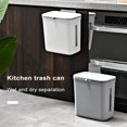 thumbnail image 3 of Riguas Hanging Trash Can with Lid Dry Wet Separation Modern Large Capacity Wall Cabinet Door Under Sink Mount Waste Rubbish Garbage Storage Bin Kitchen Supplies, 3 of 6