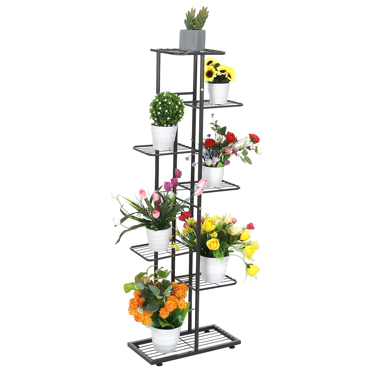 Garfans Plant Stand, 7 Tiers Metal Indoor Plant Shelf Flower Stands for
