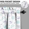 thumbnail image 5 of Kitchen Curtains 24 Inch Short - 3 Panel Set, Nautical Starfish Beach Seashell Mermaid Theme, Rod Pocket Window Curtain for Tropical Farmhouse, Easy Wash, 5 of 6