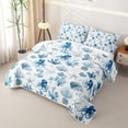 thumbnail image 3 of spefrowx Blue Octopus Starfish Quilt Full for Girls Boys, Watercolor Coral Sealife Full Bedspread Sets, 3 Pieces, 3 of 7