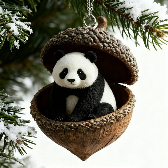 Christmas Tree Ornaments Forest Animals Decorations Set of 2 Acrylic Holiday Pendants for Xmas Tree Decor Gift Giving(A)