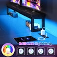 thumbnail image 3 of Romorgniz Gaming Desk Computer Desk with LED Lights & Power Outlet Reversible l Shaped Desk with 3 Drawers 48"L Office Desk with Monitor Stand for Gaming Room,Home Office,Bedroom,Black, 3 of 8