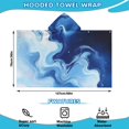thumbnail image 2 of Blue Marble Flow Pattern Hooded Bath Towel，50"x30" for Ages 3 To 12 Kids, Quick Dry Lightweight Soft Microfiber Hood Beach Towel Cover Up for Kids, 2 of 7