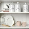 thumbnail image 3 of Barnyard Designs Ceramic Kitchen Canister Set – Decorative Farmhouse Coffee, Tea, Sugar Containers, Rustic Counter Storage Jars for Kitchen, White, Set of 3, 3 of 6